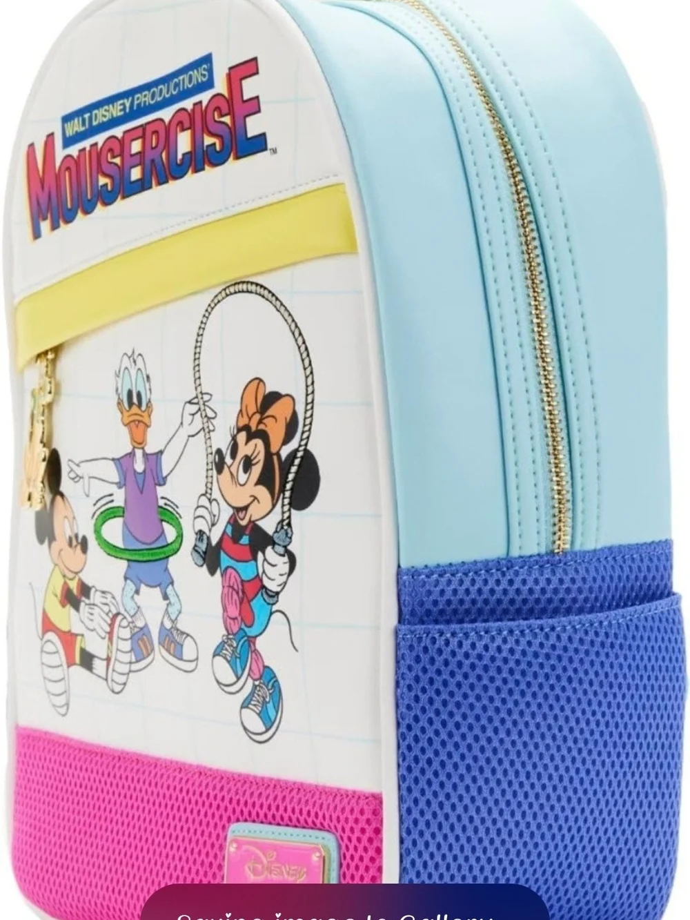 Disney Mousercise Mini Backpack - Light Blue, Pink & Yellow